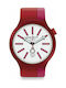 Swatch BB Kurenai Uhr Batterie mit Rot Kautschukarmband