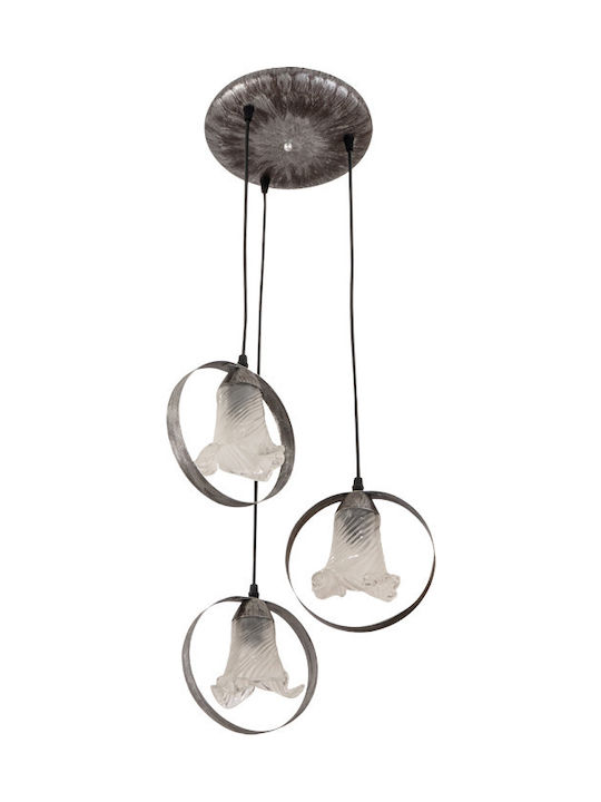 ARlight Pendant Light Three-Light for Socket E14, E.14 Silver