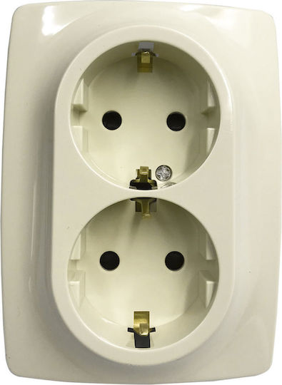 Aca Prime Double Power Safety Socket Ivory