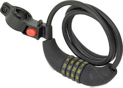Dresco Cable Locker 4 Digit Combination Lacăt pentru bicicletă cu lanț cu combinație Negru