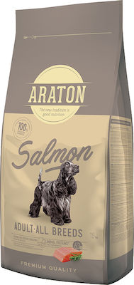 Araton Adult All Breeds 15kg Ξηρά Τροφή για Ενήλικους Σκύλους με Καλαμπόκι, Ρύζι και Σολομό