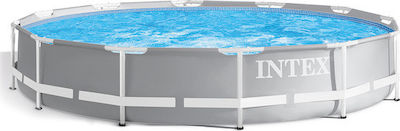 Intex Prism Swimming Pool PVC with Metallic Frame & Filter Pump 366x366x76cm