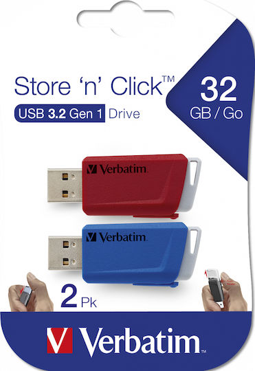 Verbatim Store 'n' Click 32GB USB 3.0 Stick Πολύχρωμο