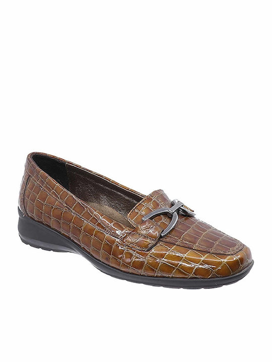 Boxer Leather Women's Moccasins in Brown Color