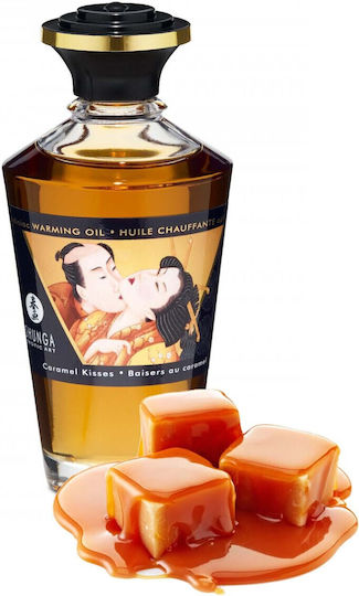 Shunga Aphrodisiac Warming Massage Oil with Scent Caramel Kisses 100ml