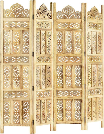 vidaXL Dekorativer Raumteiler Hölzernes mit 4 Paneelen 160x165cm