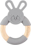 Nibbling Μασητικός Κρίκος Οδοντοφυΐας "Bo Bunny" Dark Grey από Σιλικόνη για 3 m+