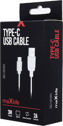 Maxlife USB 2.0 USB-C мъжки - USB-A мъжки 3м (MAXLIFETYPEC3) Maxlife USB 2.0 USB-C мъжки - USB-A мъжки 3м (MAXLIFETYPEC3)