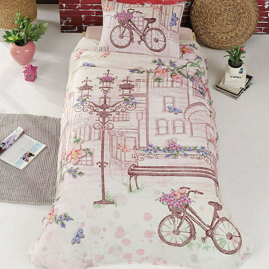Beauty Home Bettwäsche-Set Einzel Baumwolle Romantic 6107 Rosa 160x240cm 3Stück