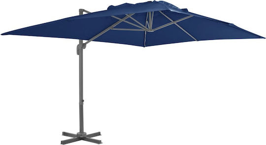 Hanging Square Aluminum Blue Garden & Terrace Parasol 4x3m
