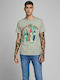 Jack & Jones Ανδρικό T-shirt Light Grey Melange Με Στάμπα