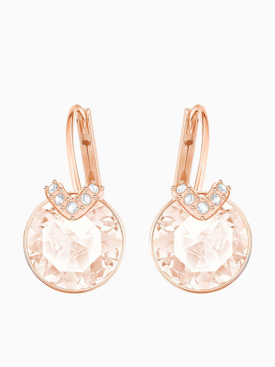 Swarovski Bella V Σκουλαρίκια Κρεμαστά Επιχρυσωμένα με Πέτρες Ροζ