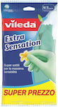 Vileda Γάντια Καθαριότητας Extra Sensation Πλαστικά Medium Πράσινα 2τμχ