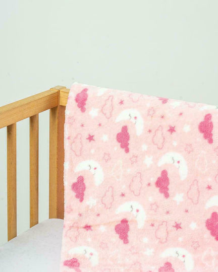 Pennie Pennie Kinderdecke Samt Halbmond Rosa 152x245cm