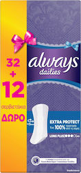 Always Dailies Extra Protect Long Plus Panty Liners for Heavy Flow 3 Drops 32pcs & 12pcs