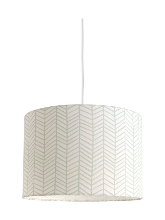 Veis Hesperis Scandinavian Single Bulb Kids Lighting Pendant of Fabric 60W with Drive Size E27 Mint 35x24cm