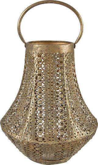 Art et Lumiere Tabletop Metallic Lantern Gold 25.5x25.5x30.5cm
