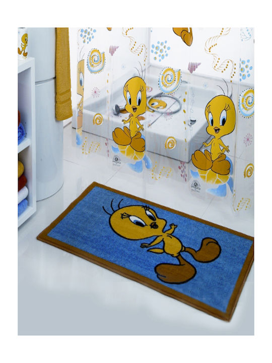 Sorema Badematte Synthetisch Rechteckig Tweety Blau 60x100cm