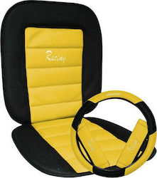 Auto Gs Polyester Seat Covers Set 5pcs Racing Yellow
