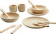 Plan Toys Cooking Toy / Kitchen Utensils Dinnerware Set made of Wood for 2+ Years Old