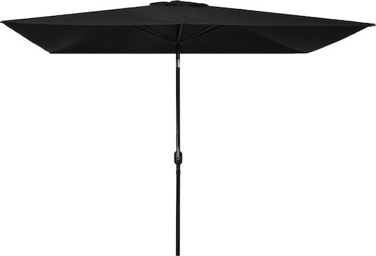Quadratischer Metallischer Schwarz Garten- und Terrassen-Sonnenschirm 3x2m