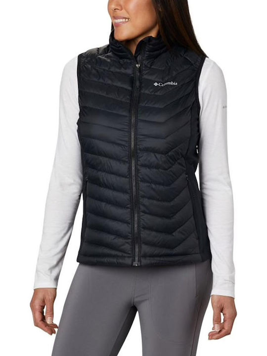 Powder Pass Kurz Damen Ärmellos Puffer Jacke Schwarz
