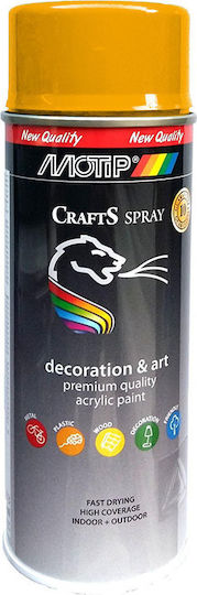 Motip Dupli Σπρέι Βαφής Crafts Ακρυλικό με Γυαλιστερό Εφέ Signal Yellow RAL 1003 400ml