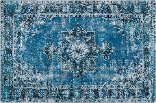 Zaros Balouch Teppich Rechteckig Synthetisch,Polyester/Cotton/Leather Blue
