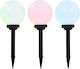 vidaXL Set of 3 Stake Solar Lights 0.24W RGB with Photocell IP44