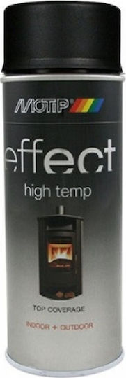 Motip Dupli Σπρέι Βαφής Deco Effect Heat Resistant Lacquer Υψηλής Θερμοκρασίας με Ματ Εφέ Μαύρο 400ml