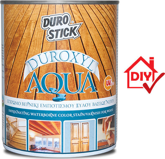 Durostick Colored Wood Stain Varnish Duroxyl Aqua Impregnation Varnish Water Light Walnut Matte 2.5lt