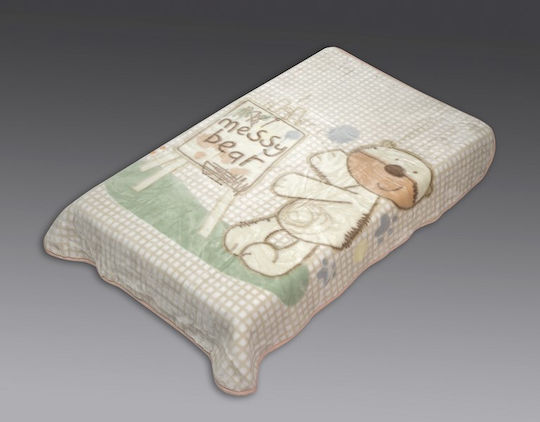 Beauty Home Blanket Cot Bear Velvet Beige 110x140cm