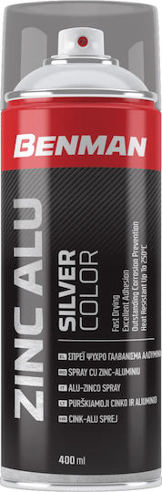 Benman Spray Galvanizare Zinc Alu cu Strălucitor Efect Argint ZincAlu 400ml