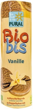Pural Βιολογικά Μπισκότα Bio Bis με Γέμιση κρέμα βανίλια Vegan 300gr