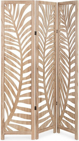 Bizzotto Fern Blätter Dekorativer Raumteiler Hölzernes mit 3 Paneelen 120x170cm