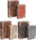 Artekko Wooden Book Decorative Boxes Set 6pcs