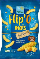 Pural Organic Puffed Snacks Flip'o from Corn Salted 100gr