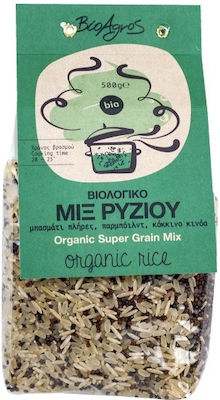 Βιο Αγρός Βιολογικό Ρύζι Mix Super Grain με Ρύζι Παρμπόιλντ,Κινόα & Μπασμάτι Καστανό 500gr