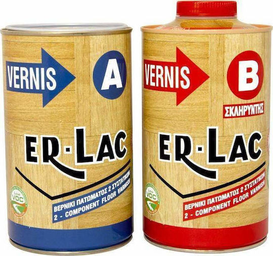 ER-LAC Vernis Βερνίκι Επιφάνειας Πολυουρεθάνης 2 Συστατικών Διαλύτου Άχρωμο Γυαλιστερό 10lt