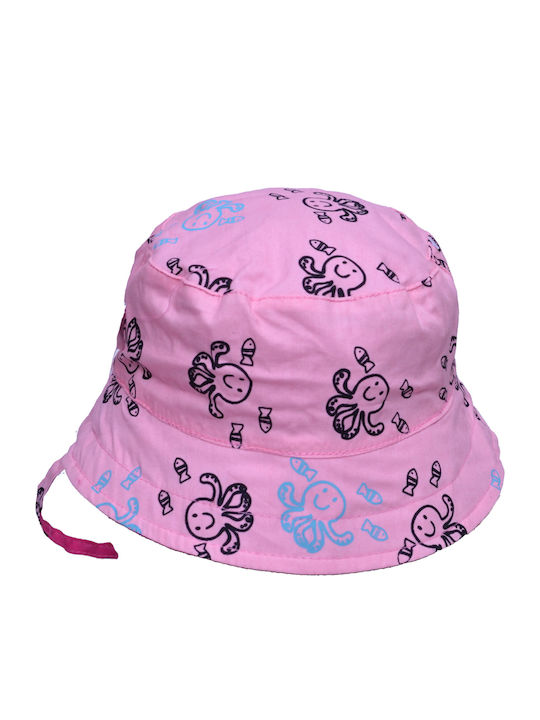 Copii Bucket Hat Bumbac de bumbac cu două fețe pălărie roz fata