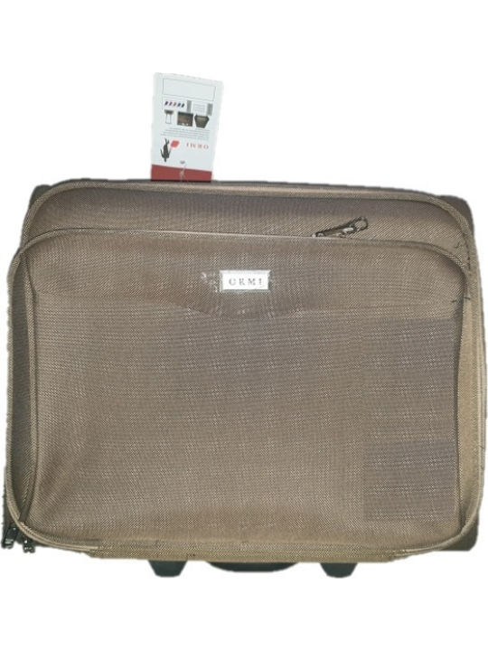 Ormi Reisegepäck Kabinen Stoff Beige mit 2 Räder Höhe 25cm