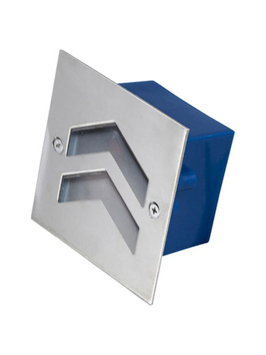 Geyer Стенен Външен Плафон LED IP65 1W с Топло бяло Светлина 65x65x5.5εκ.