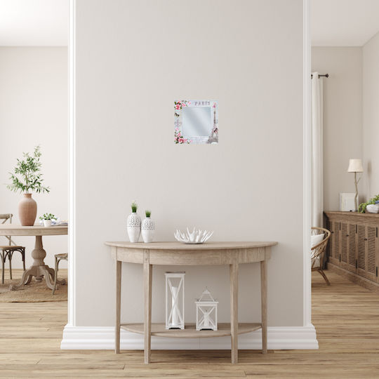 Marhome Paris Oglindă De Perete Pătrată Multicoloră 34x34cm Marhome Paris Oglindă De Perete Pătrată Multicoloră 34x34cm