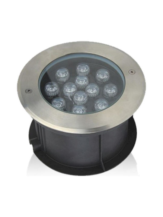 Geyer Spot Floor Lamp LED 12W with Warm White Light IP68 Silver