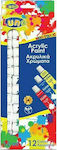 Luna Acrylic Acrylic Colours Set Πολύχρωμο 12ml 12pcs