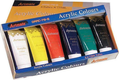 Artmate Set Culori Acrilice Pictură Multicolor 75ml 6buc 25578---ΒΥ-2