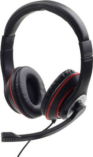 Gembird MHS-03-BK Over Ear Gaming Headset με σύνδεση 3.5mm Κόκκινο