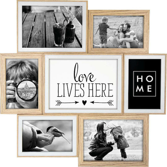 ZEP Multi Wall-Mounted 7-Photo Wooden Picture Frame