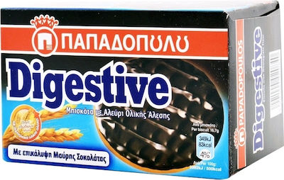 Παπαδοπούλου Μπισκότα Digestive με Επικάλυψη Μαύρη Σοκολάτα 200gr