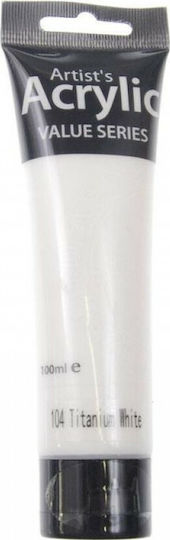 Phoenix Arts Artist's Acrylics Value Series Acrylic Paint Set Titanium White 104 100ml 1pcs